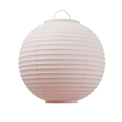 White paper lantern isolated on transparent background