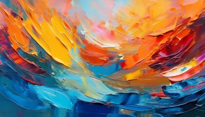 Abstract Colorful Background Oil Painting Texture