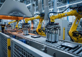 Robotic EV Battery Recycling Conveyor with Sorting Arms