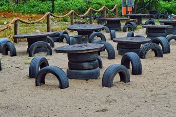 Beautiful Tire Chair on Sandy Beach