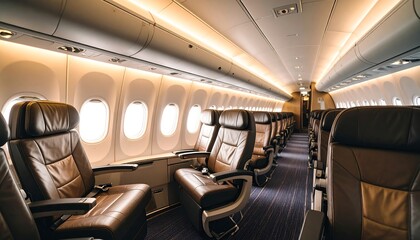 Interior of an airplane cabin