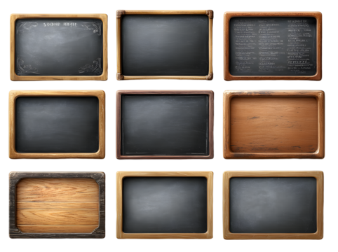 Set of school blackboards. Vector.