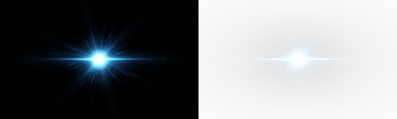 Bright starburst with radiant flare and glowing celestial light.