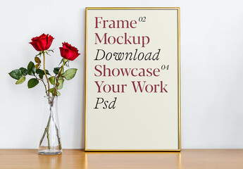 Gold Picture Frame Mockup