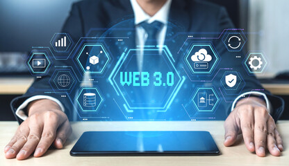 A futuristic user interface for Web 3.0 technology and applications. An overview of decentralized services like DeFi, cloud storage, and security. Motif