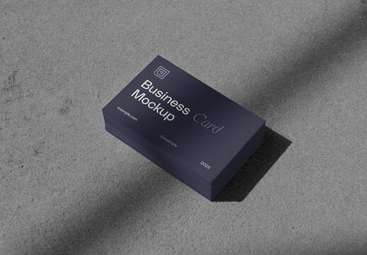 Lying Stack of Business Cards Mockups