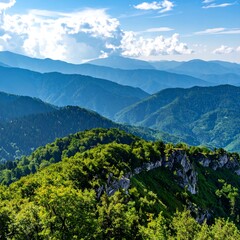 Fototapeta premium Mountain range panorama (1)