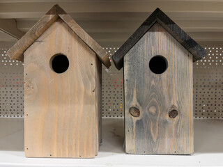 Natural Wooden Birdhouses for Outdoor Garden Decoration