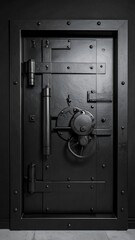 Obraz premium Secure black vault door