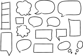 Obraz premium Hand drawn speech bubble collection for quotes and communication needs