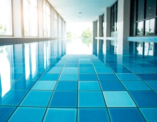 Interior swimming pool hallway