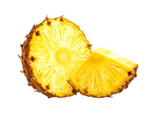 Sliced Pineapple Illustration Isolated on Transparent Background