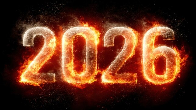 Fiery Numbers Evoke Powerful Energy in 2026, Symbolizing New Beginnings and Dynamic Transformations in a Vibrant and Enthusiastic Environment