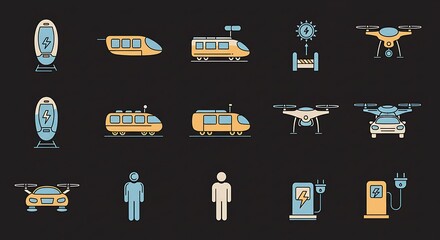 Future Mobility: Flat Design Transportation Icon Set