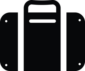 Simple black icon of a suitcase or luggage silhouette symbol