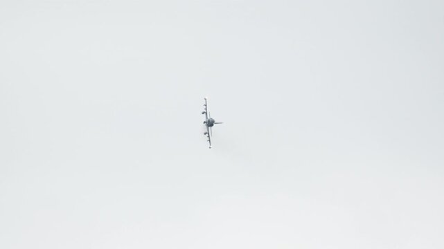 Exciting aerobatics of the Aero L-159 Alca soaring over the airfield