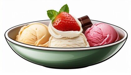Ice Cream Bowl Clipart