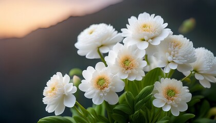 Close Up Of A Bunch Of White Flowers
