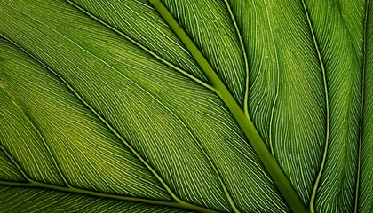 Detailed Leaf Texture Close Up With Visible Veins