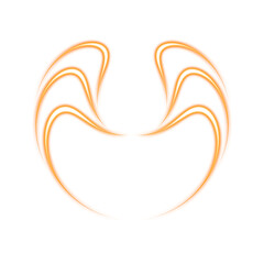 Orange layered glowing arc design with transparency
