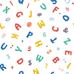 Alphabet Creative Font Drawing Seamless Print Vector Pack