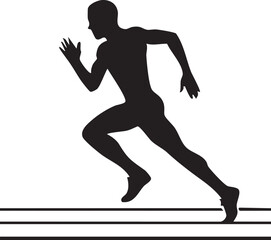Silhouette of a runner in motion on a track