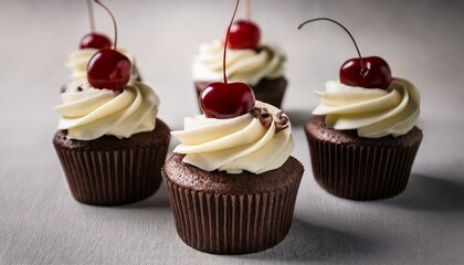 Chocolate Vanilla Cherry Buttercream Cupcakes