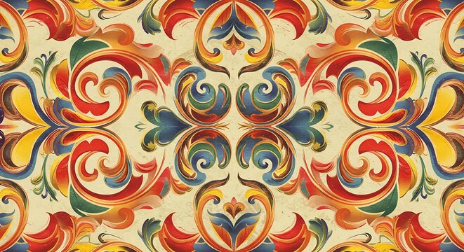 Colorful floral pattern design for decorative backgrounds and textile prints