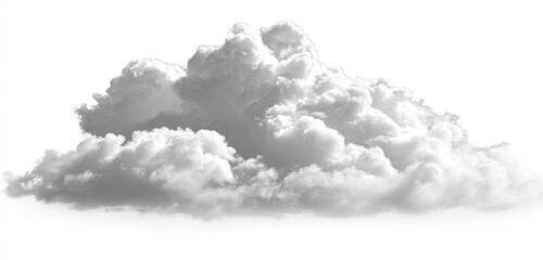 Grayish-white cumulus cloud against a plain white background (2)