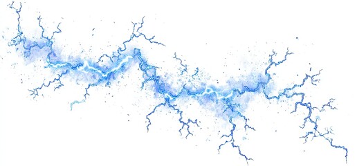 Abstract light blue lightning graphic against white background