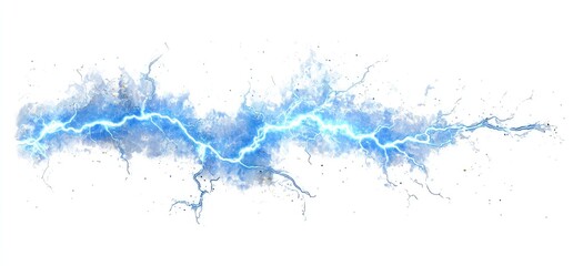 Bright blue lightning bolts against a white background