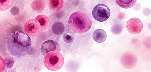 Abstract watercolor circles in shades of pink and purple (1)