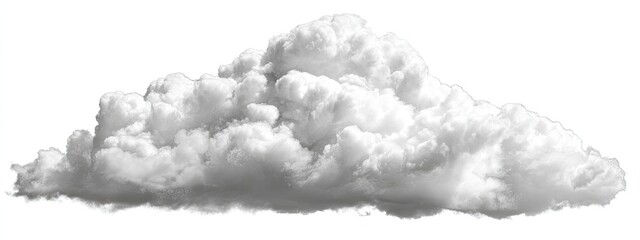A large, fluffy cumulus cloud, grayscale
