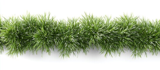 Green artificial grass garland,  a decorative border