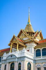 Fototapeta premium The Grand Palace was built same time as Bangkok. royal residences include Dusit Maha Prasat Throne Hall, Aphorn Phimok Prasat Throne Hall, Phiman Rattaya Throne Hall, Chakri Maha Prasat Throne Hall.