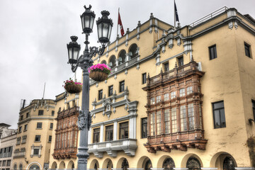 Downtown Plaza of old Lima Peru