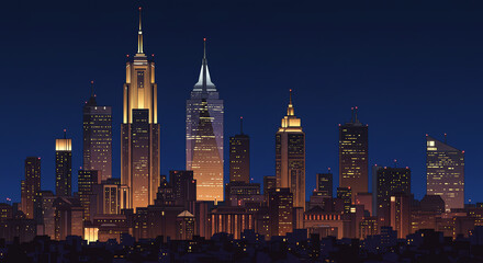 Fototapeta premium City skyline at night