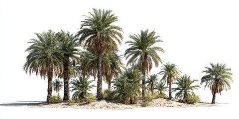 Group of date palms on a sandy dune