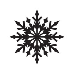 Snowflake Silhouette Isolated on White Background