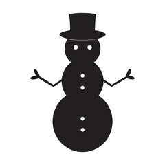 Snowman Silhouette Vector Design