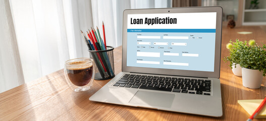Fototapeta premium Online loan application form for modish digital information collection on the internet network