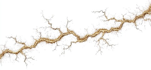 Golden crack pattern against white background