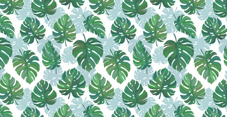 Rectangular pattern with palm leaves. Nature background.