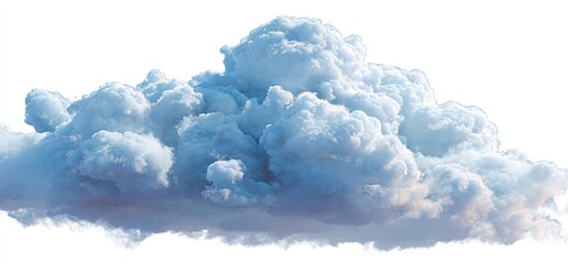 Fluffy light-blue cumulus cloud against a white background