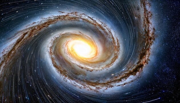 A Magnificent Spiral Galaxy With A Bright Center Up By Nha Vu