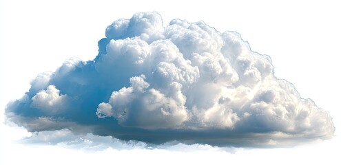 Naklejka premium Fluffy cumulus cloud against a white background (16)