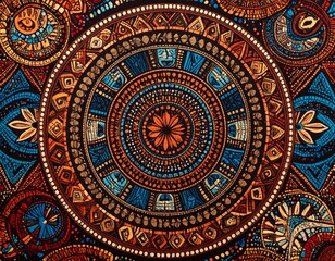 Intricate circular design with vibrant colors