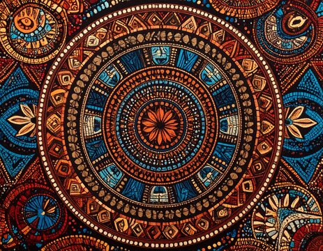 Intricate circular design with vibrant colors