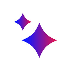 Fototapeta premium Generative AI star and magic sparkles star logo icon with colorful gradient and flat design, modern artificial intelligence and spark star symbol for creative tools and designs.