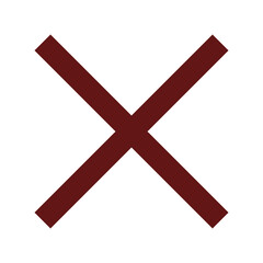 Red Cross Icon. Red Cross Mark, No Symbol Delete Sign.